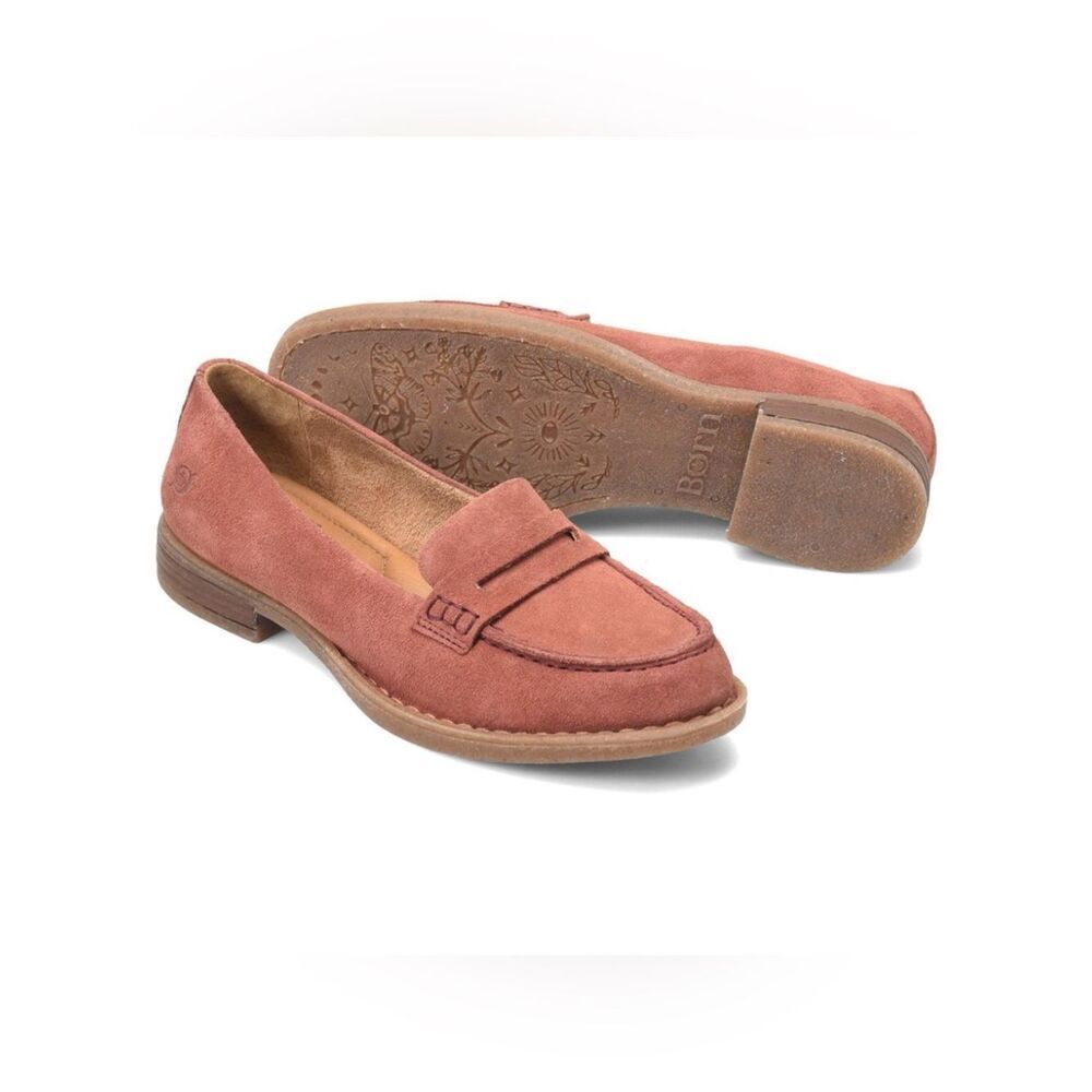 Born  Marlo Loafer - Medium In Rust Suede Size 7.5 ~ NWOB